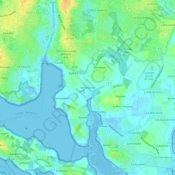 Mappa topografica Kerfontaine, altitudine, rilievo