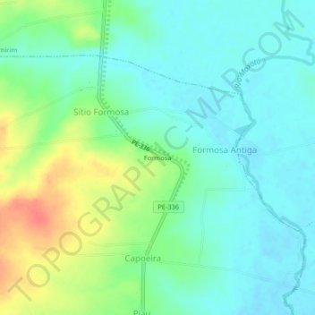 Mappa topografica Formosa, altitudine, rilievo