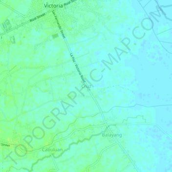 Mappa topografica Cruz, altitudine, rilievo