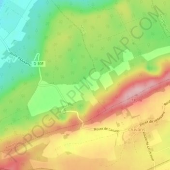 Mappa topografica Grotte de Lanans, altitudine, rilievo