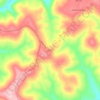 Mappa topografica Lurton, altitudine, rilievo
