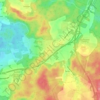 Mappa topografica Wangen, altitudine, rilievo