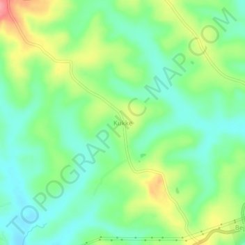 Mappa topografica Kukke, altitudine, rilievo