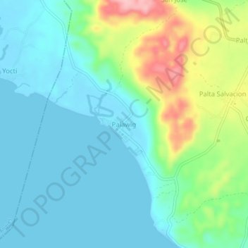 Mappa topografica Palawig, altitudine, rilievo