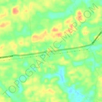 Mappa topografica Armenia, altitudine, rilievo