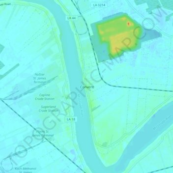 Mappa topografica Convent, altitudine, rilievo