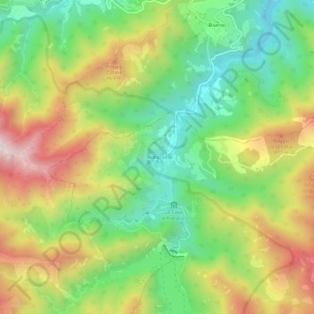 Mappa topografica Ridracoli, altitudine, rilievo