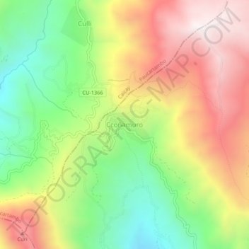 Mappa topografica Ccoñamuro, altitudine, rilievo