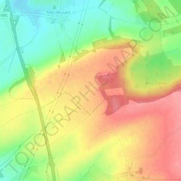Mappa topografica Lanoue, altitudine, rilievo