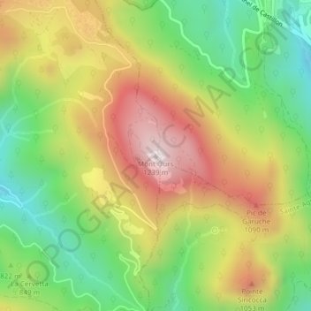 Mappa topografica Mont Ours, altitudine, rilievo