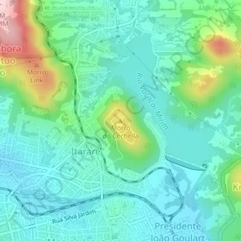 Mappa topografica Morro do Cechella, altitudine, rilievo
