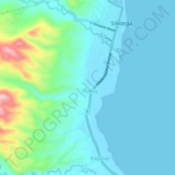 Mappa topografica Bahay, altitudine, rilievo