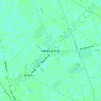 Mappa topografica Gipsey Bridge, altitudine, rilievo