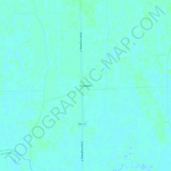 Mappa topografica Crowder, altitudine, rilievo