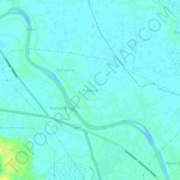 Mappa topografica Palpora, altitudine, rilievo