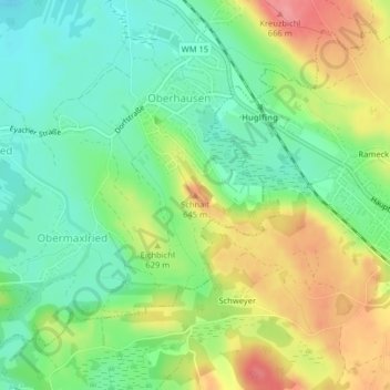 Mappa topografica Schnait, altitudine, rilievo