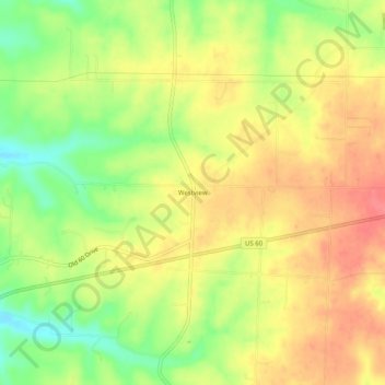 Mappa topografica Westview, altitudine, rilievo