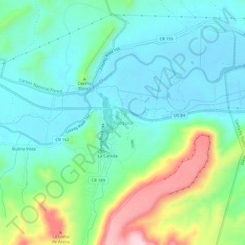 Mappa topografica Abiquiu, altitudine, rilievo