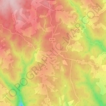 Mappa topografica Laubrot, altitudine, rilievo
