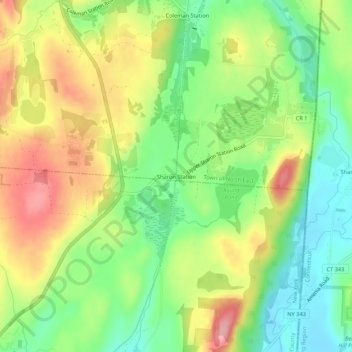 Mappa topografica Sharon Station, altitudine, rilievo