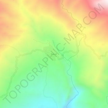 Mappa topografica Keat, altitudine, rilievo