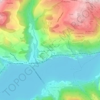 Mappa topografica La Treille, altitudine, rilievo