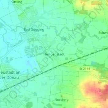 Mappa topografica Heiligenstadt, altitudine, rilievo
