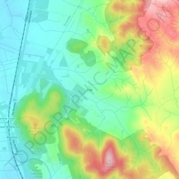 Mappa topografica Cupi, altitudine, rilievo