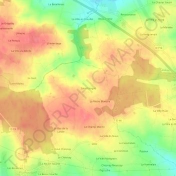 Mappa topografica Saint Enogat, altitudine, rilievo