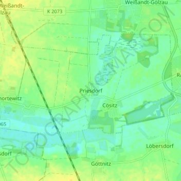 Mappa topografica Priesdorf, altitudine, rilievo