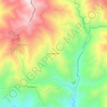 Mappa topografica Loma del Aire, altitudine, rilievo