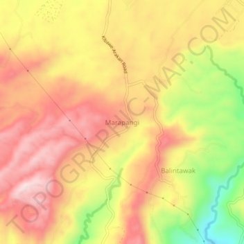 Mappa topografica Marapangi, altitudine, rilievo