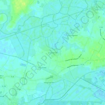 Mappa topografica Le Coudreau, altitudine, rilievo