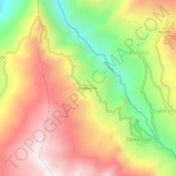 Mappa topografica Esperanza, altitudine, rilievo