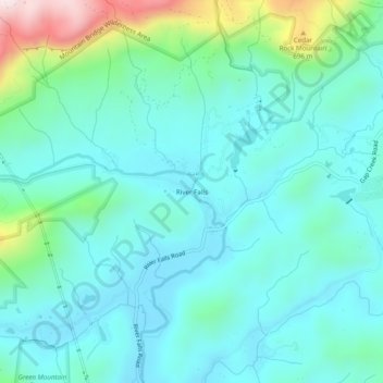 Mappa topografica River Falls, altitudine, rilievo