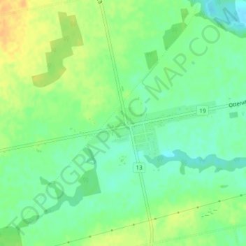 Mappa topografica Springford, altitudine, rilievo