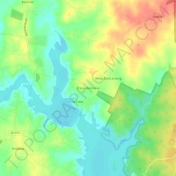 Mappa topografica Prince Dominion, altitudine, rilievo