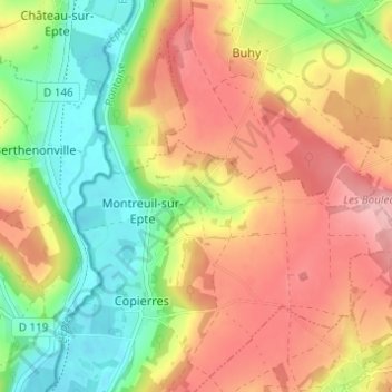 Mappa topografica Ansicourt, altitudine, rilievo