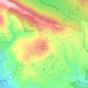 Mappa topografica Arnero, altitudine, rilievo