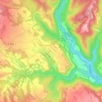 Mappa topografica Camp de Cal Fuster, altitudine, rilievo