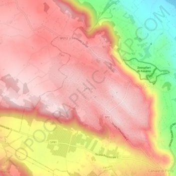 Mappa topografica Selva, altitudine, rilievo