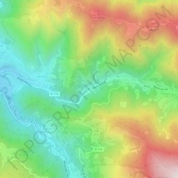 Mappa topografica Ys, altitudine, rilievo
