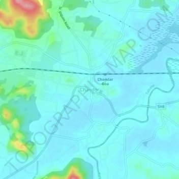 Mappa topografica Chandor, altitudine, rilievo