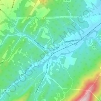 Mappa topografica Gore, altitudine, rilievo