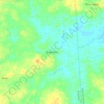 Mappa topografica Braço Seco, altitudine, rilievo