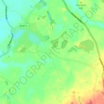 Mappa topografica Hunsterson, altitudine, rilievo