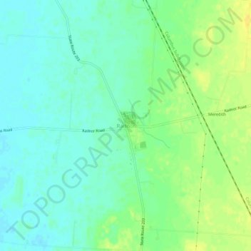 Mappa topografica Radnor, altitudine, rilievo