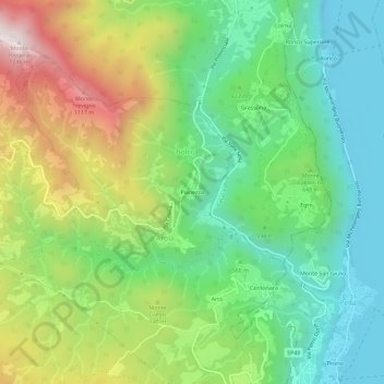 Mappa topografica Pianezza, altitudine, rilievo