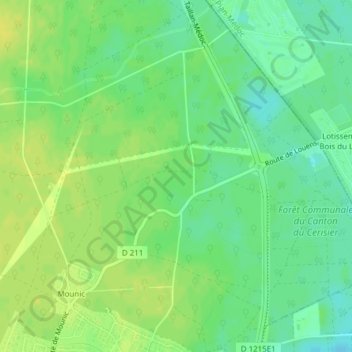 Mappa topografica Caseuil, altitudine, rilievo