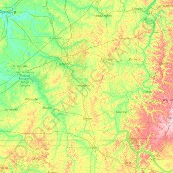 Mappa topografica Chester, altitudine, rilievo